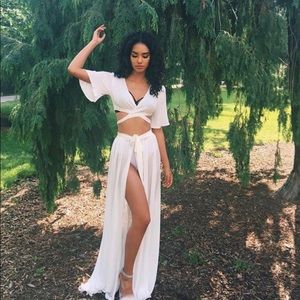 ASOS sheer white maxi skirt